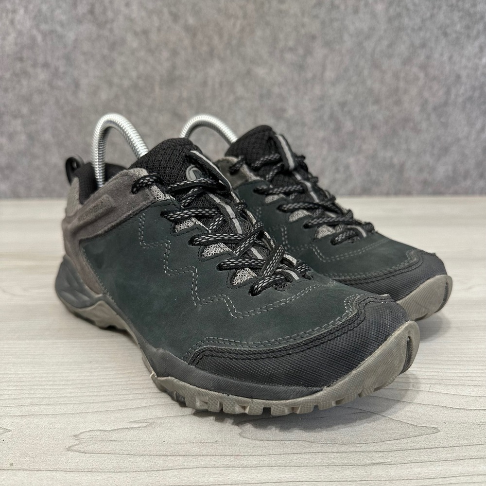 Merrell Siren Traveller Q2 Hiking Shoes Womens 7.5 Grey Black Suede Low Top